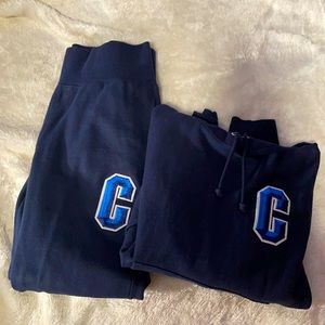 Champion Navy Blue Tracksuit - Hoodie and Jogger Set Large